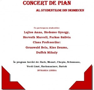 Afis Concert de pian studenti